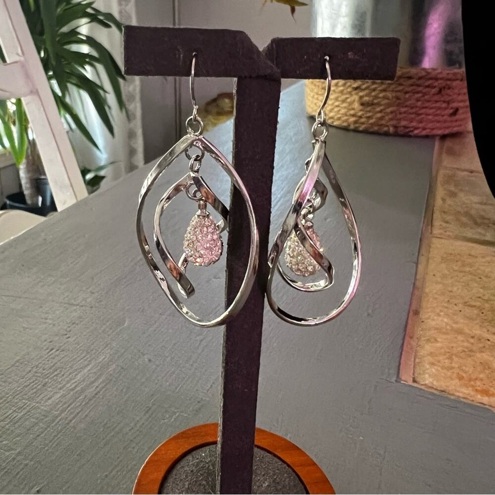 Silver Tone Bling Earrings